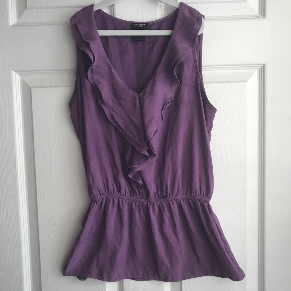 Purple peplum Ann Taylor blouse